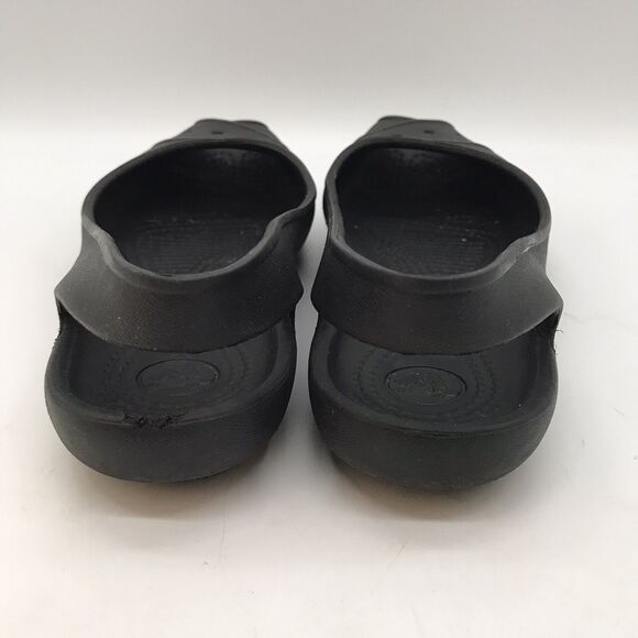 Crocs Farrah Peep Toe Slingback Ballet Flat Women's 8 Black Slip On Comfort Shoe - Picture 4 of 10